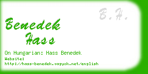 benedek hass business card